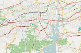 高知城の位置(高知市内)