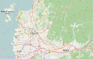 繁多寺の位置(松山市内)
