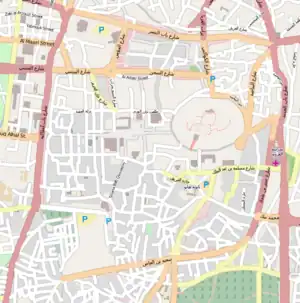 アレッポ城の位置（古代都市アレッポ内）