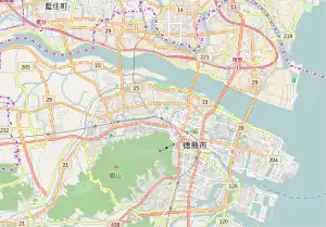 徳島城の位置(徳島市内)