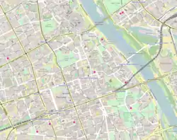 ワルシャワ歴史地区の位置(ワルシャワ中心部内)