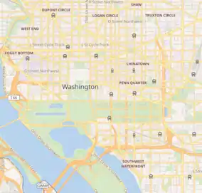 ホワイトハウスの位置(ワシントンD.C.内)