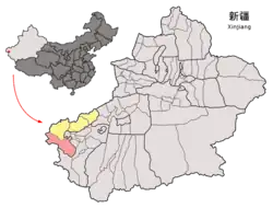 クズルス自治州の中のアクト県の位置