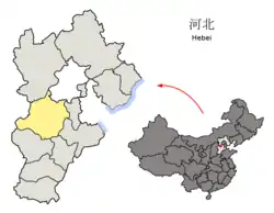 河北省中の保定市の位置