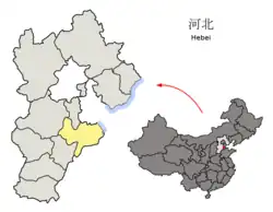 河北省中の滄州市の位置