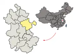 安徽省中の滁州市の位置