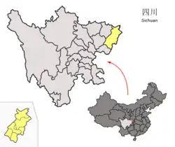 四川省中の達州市の位置