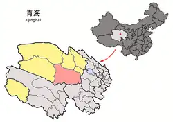 青海省中の都蘭県の位置