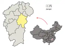 江西省中の撫州市の位置