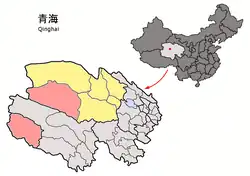 青海省中の格爾木市の位置