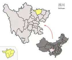 四川省中の広元市の位置