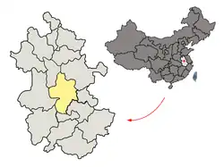 安徽省中の合肥市の位置