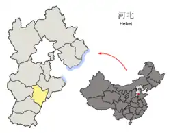 河北省中の衡水市の位置