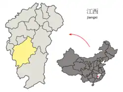 江西省中の吉安市の位置