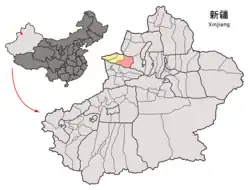 ボルダラ州の中の精河県の位置