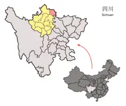 九寨溝県の位置