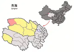 青海省中の茫崖市の位置