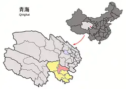 ゴロク・チベット族自治州中の班瑪県の位置