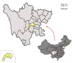 四川省中の眉山市の位置