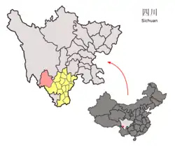 ムリ・チベット族自治県の位置