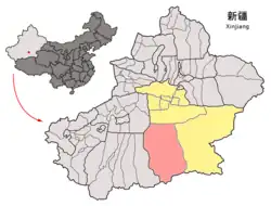 バインゴリン自治州の中のチャルチャン県の位置