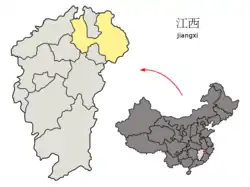 江西省中の上饒市の位置