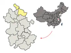 安徽省中の宿州市の位置