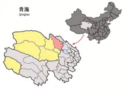 青海省中の天峻県の位置