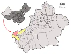 クズルス自治州の中のウルグチャト県の位置