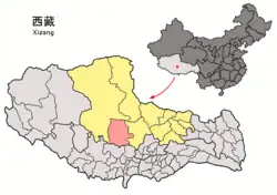 チベット自治区の中のシェンザ県
