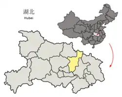 湖北省中の孝感市の位置