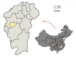 江西省中の新余市の位置