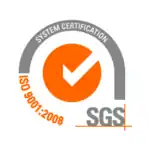左からSGS、ビューローベリタス、テュフズードの「ISO 9001」認証マーク。それぞれの企業ロゴに「ISO 9001」の表記がされている。