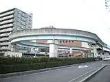 小牧駅南側にある桃花台新交通桃花台線のループ線跡（2009年1月撮影）