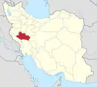 イランにおけるロレスターン(塗りつぶし部)。