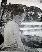 「風景の中の女性」1890年。
