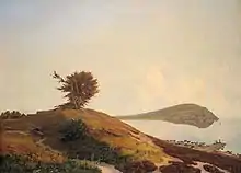 スウェーデンの岬の夕暮れ