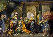 『1776年6月12日、聖霊騎士団の誓を受けるルイ16世』（1775年頃）