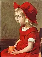 オレンジ色の服の女の子 (c.1900)
