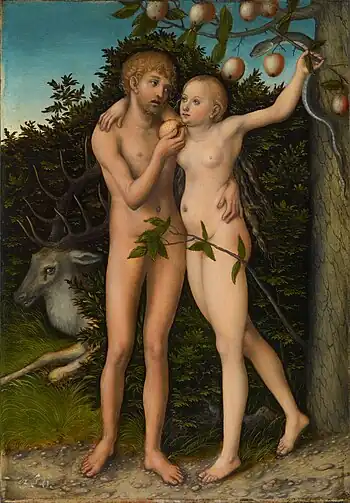 ルーカス・クラナッハ『アダムとイヴ』 (1537年以降)