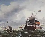 嵐の中の船(1667) ピッティ宮殿蔵