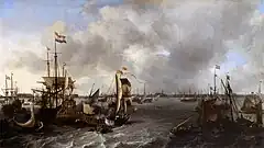 『アイ湾からのアムステルダムの眺め』(1666) ルーブル美術館蔵