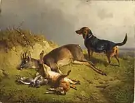 猟の獲物と猟犬