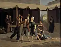 "Aladdin griber imellem andre drenge efter de nedkastede pommeranser" (1831)