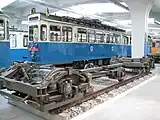 博物館に保存されているM形の台車