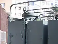 戦闘室左側後部の機銃用リングマウント