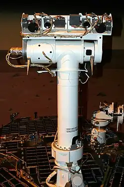 2つのパンカム（側面）と2つのナビカムを備えたマーズ・エクスプロレーション・ローバーのマスト