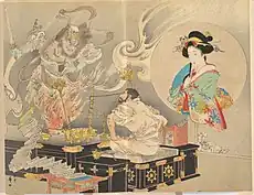 幸田露伴作「新浦島」口絵、『文藝倶楽部』1巻7号(明治28年)掲載