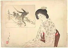 「時雨」口絵、『文藝倶楽部』10巻13号(明治37年)掲載