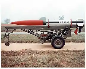 M34牽引式発射機上にあるMGR-3A リトル・ジョン。